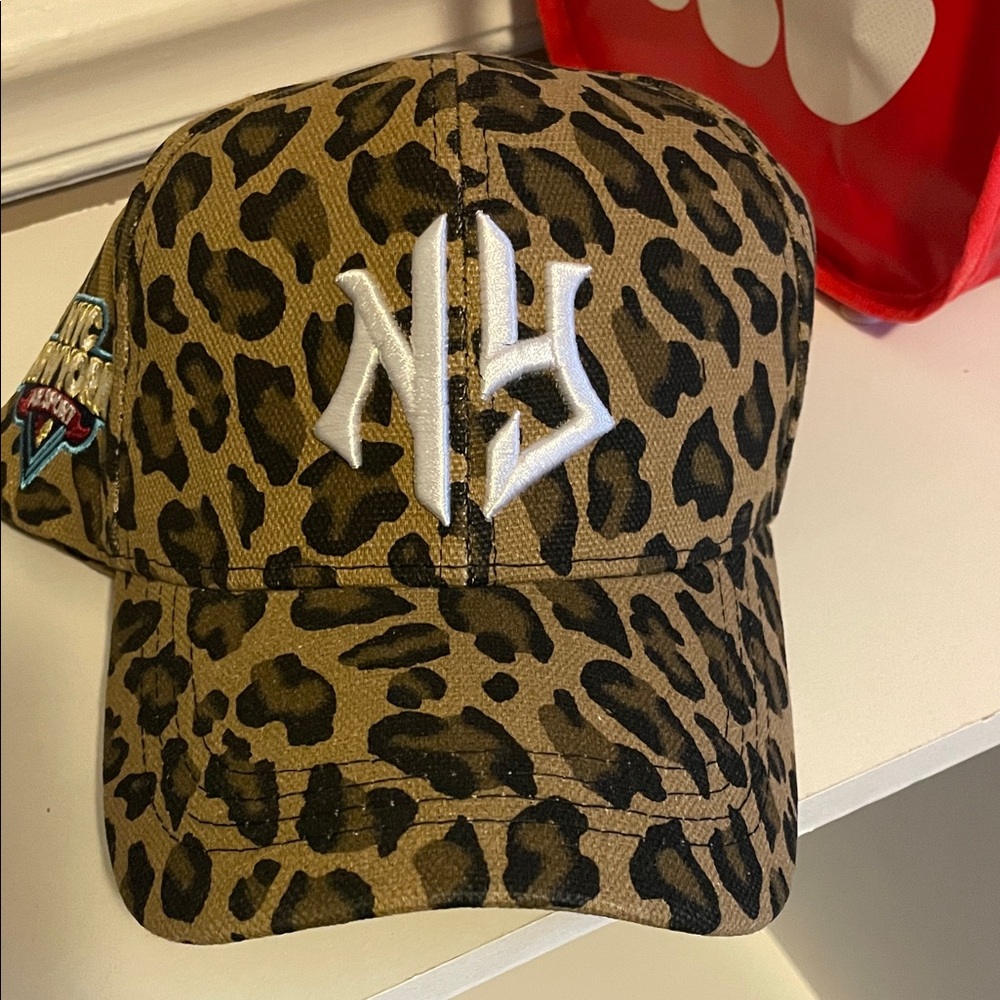 Kids Leopard Print Baseball Cap with White Embroidered Logo